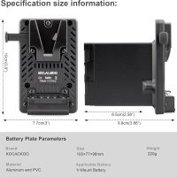 Fully decoded V-Mount Battery to BP-U Series Battery Conversion Adapter Plate for Sony ILME-FX6/FX6VK，PXW-Z190/FS5/Z280/Z190 Camcorders, etc. - Image 4