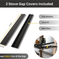 Stove Top Covers for Electric Stove (28'' x 20'') Stove Gap Covers Pack, Heat Resistant Mat up to 450°F, Electric Stove Top Cover, Dish Drying Mat (Gap Cover Combo) - Image 2