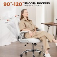 COMHOMA Leather Office Chair Ergonomic Computer Gaming Chair with Comfy Back Support, Executive Mid-Back,Small Gmaing Chair with Adjustable Armrests, for Short People Use, Rolling Swivel for Adults - Image 7