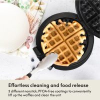 BELLA Classic Rotating Belgian Waffle Maker with Nonstick Plates, Removable Drip Tray, Adjustable Browning Control and Cool Touch Handles, Black - Image 5