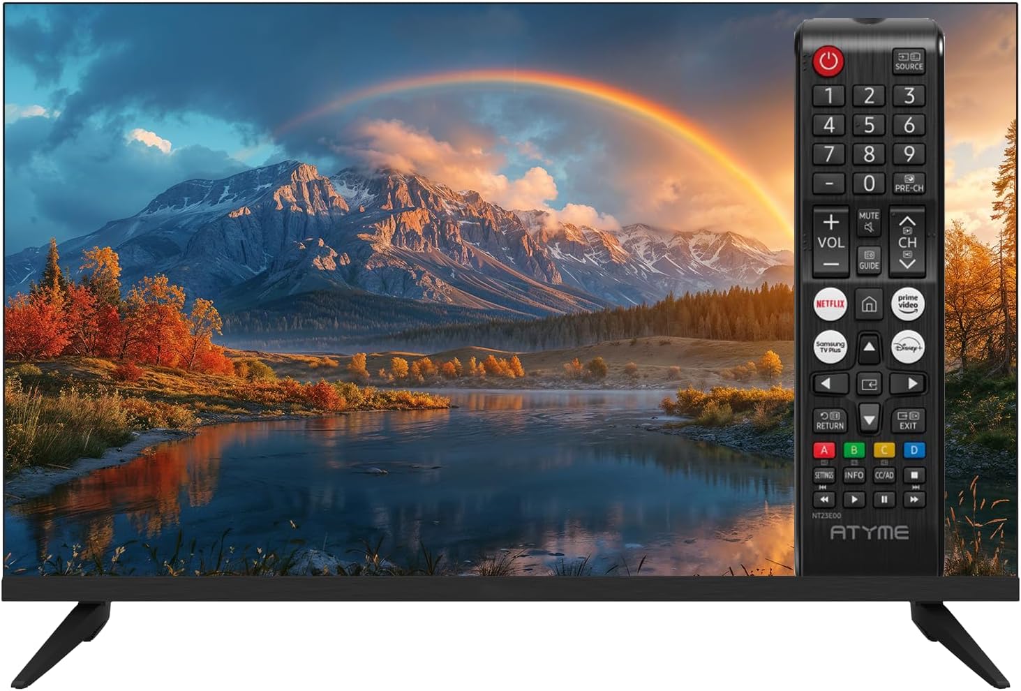 ATYME 32-inch 720p HD LED Smart TV Powered by Samsung Tizen Os,Samsung App Store Inside, Netflix,Disney+, Flat Screen 1*USB 3* HDMI 1*VGA ARC Dual Channel 8W (2024 Model) - Image 4