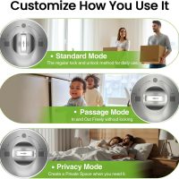 GHome Smart Fingerprint Door Lock, 3 in 1 Smart Fingerprint Door Knob with App Control & Key, Auto Lock, Biometric Door Knobs with Lock for Bedroom, Garage, Home & Office - Image 8