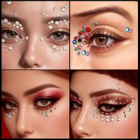 Teenitor Face Gems Self Adhesive Face Gems and Pearls for Makeup, Festival Jewels, Hair Gems, Rhinestone Stickers for Face, Eye, Makeup, Body - Image 3