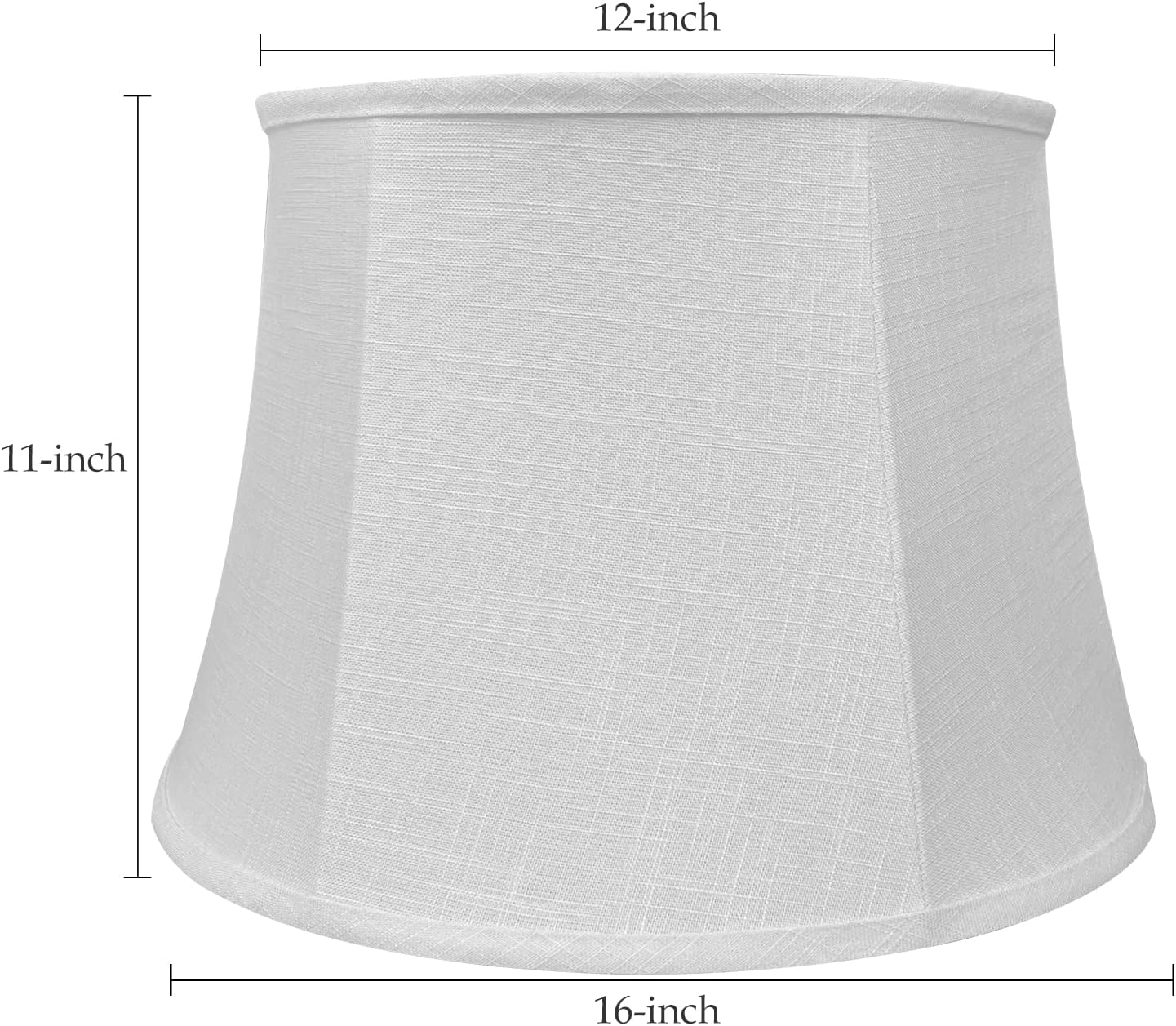 Tootoo Star Brown Large Drum Lamp Shade for Chandeliers Floor Light and Table Lamp,12x16x11" Spider,Fabric Natural Linen Hand Crafted (White) - Image 2