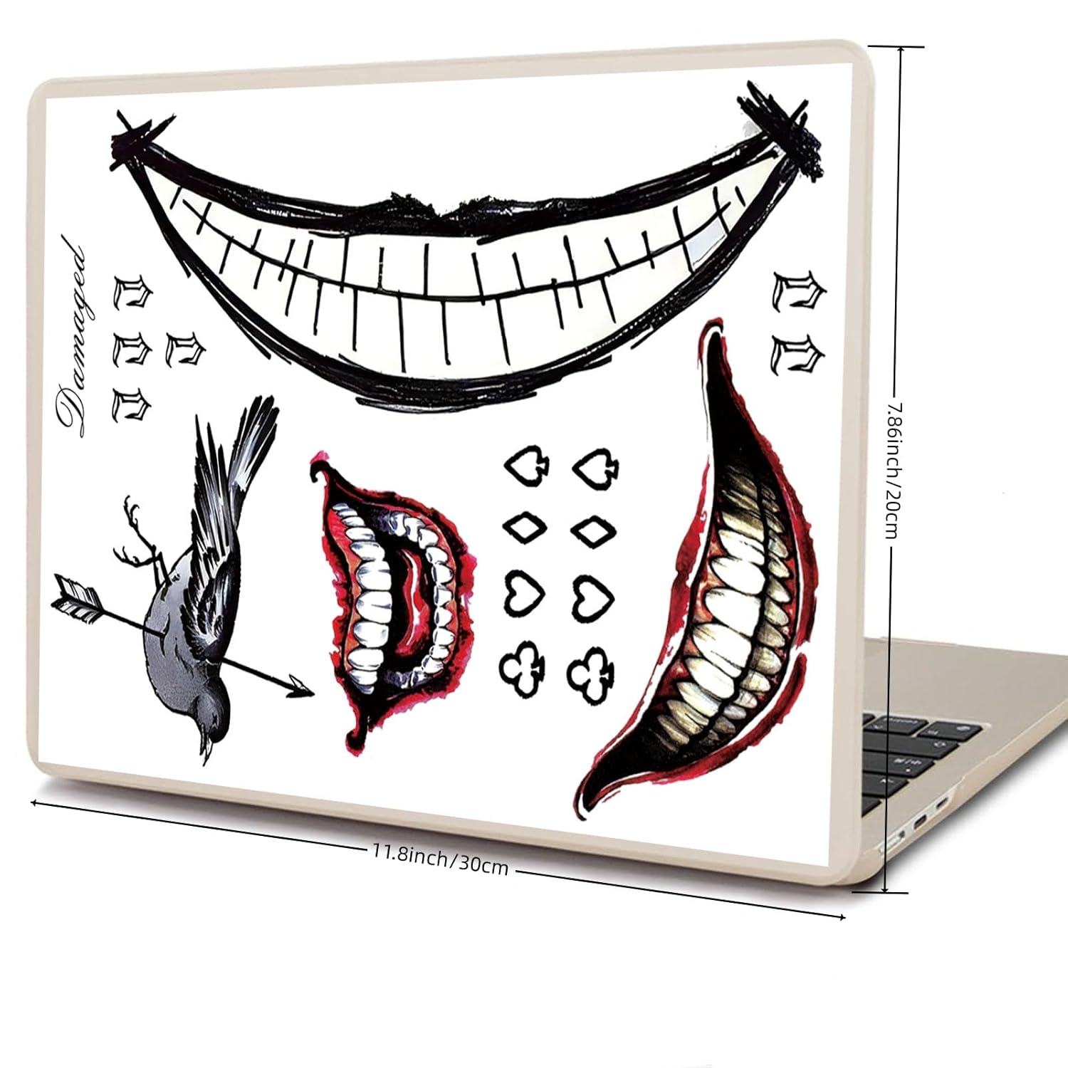 4 Sheets Joker Tattoos(Size:11.8"x7.87"), Halloween Temporary Tattoos for Men, Suicide Squad Fake Tattoo Stickers For Adults Halloween Cosplay Costumes Masquerade Party Makeup Accessories (normal) - Image 6