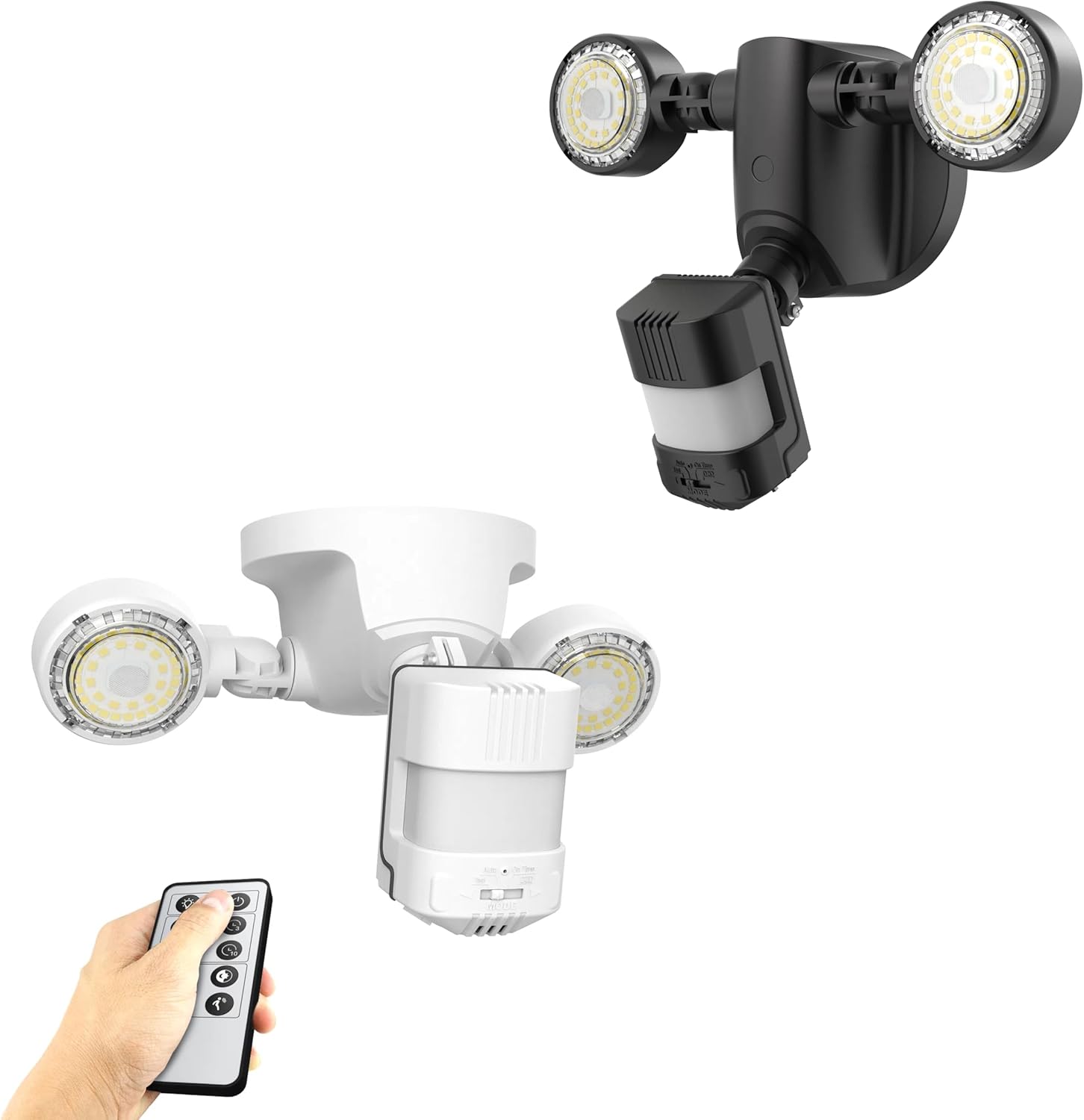 SANSI 25W Black Motion Sensor Outdoor Light 3000LM Flood Lights Outdoor+ONE Upgraded with Remote