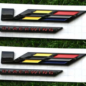 2Pcs V-Blackwing Emblems V-Series Black Out Blackwing Badge V Logo Compatible with 2020-2025 CT4 CT5 86596092 (2Pcs Emblems - Colourful)
