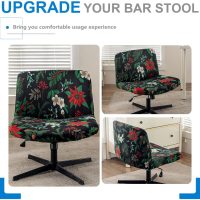 Levoberg Armless Criss Cross Office Desk Chair Cover Slipcovers Printed Vanity Desk Chair Covers Armless Cross Legged Wide Chair Covers Accent Mid Back Wide Swivel Task Chair Protector #16 - Image 4