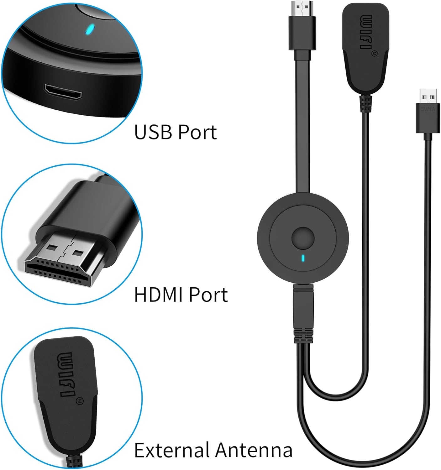4K Wireless HDMI Display Dongle Adapter 1080P, WiFi Casting Movies, Shows Receiver for i-Phone, i-Pad, Android, Tablet, Laptop, Window to HDTV/Monitor/Projector, Compatible Miracast, Air Play, DLNA - Image 8