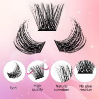 Lash Clusters DIY Eyelash Extensions 144 Clusters Lashes D Curl 0.07 Natural Individual Lash Extensions Mixed Tray False Eyelashes Soft & Strong Thin Band DIY at Home (F32-0.07D, 8-16mm) - Image 5