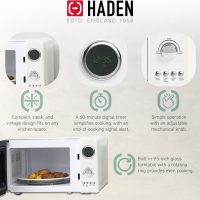 Haden 700 Watt 0.7 Cubic Foot Microwave Oven with Digital Controls, Defrost, and Instant Start Countertop Small Appliance, Ivory/Chrome - Image 3