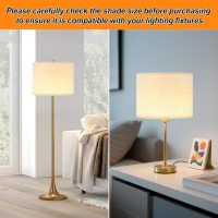 Lamp Shade for Table Lamps, Beige Line Drum lamp shade for floor lamps 13" Top x 13" Bottom x 10" High, Replacement Large Fabric Lampshade for Floor Lamps and Bedside Lamps, Easy Assembly Required - Image 3