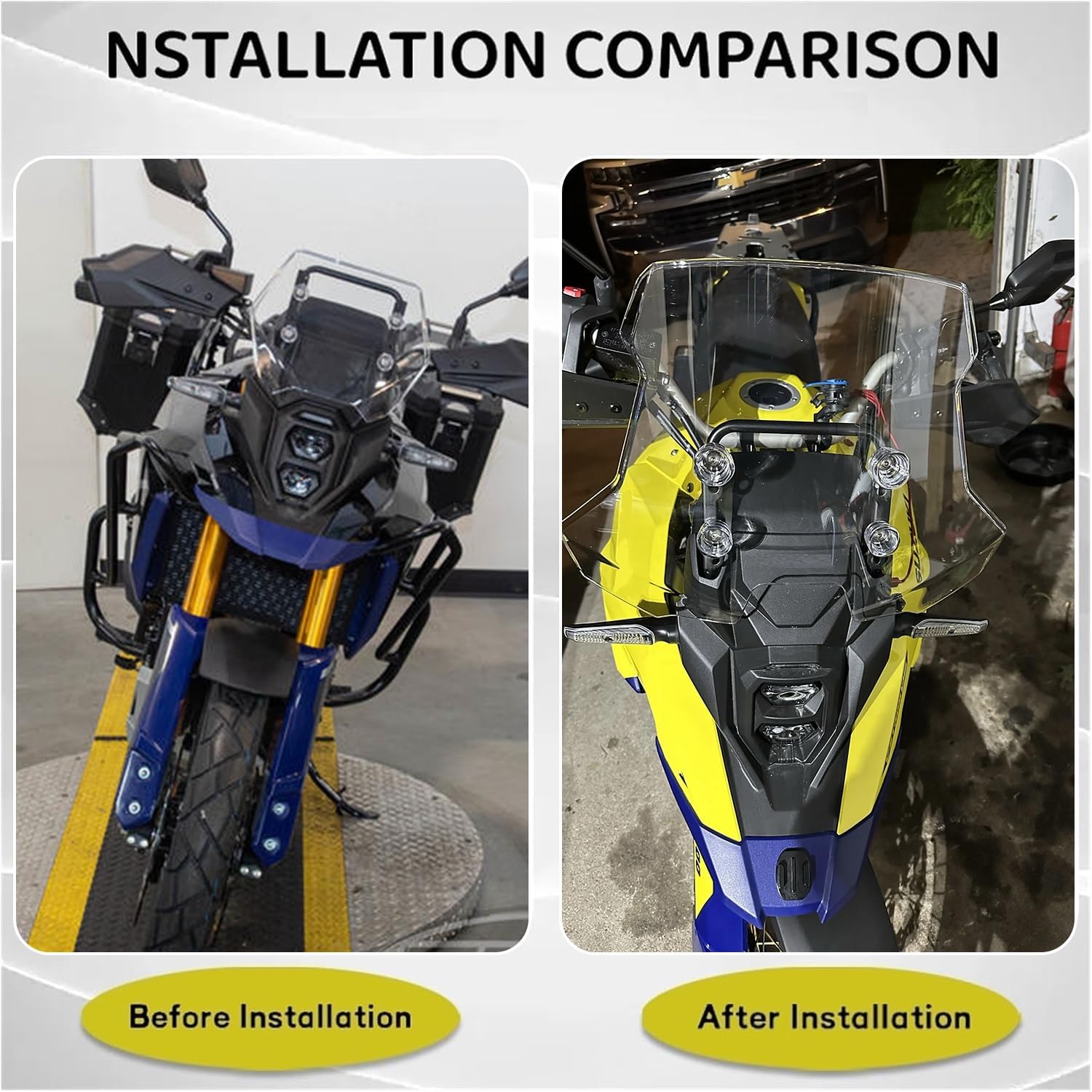 13.5" Windscreen Windshield Replacement for V-Strom 800 / 800DE / Adventure / Touring 2023-2025 Motorcycle Wind Deflectors Protection Front Fairing, Clear Screen - Image 4