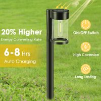 Solar Pathway Lights Outdoor, 10 Pack Metal & Glass Solar Lights Outdoor Waterproof Landscape Path Lights for Outside Yard Lawn Walkway Driveway Garden Decor - Image 4