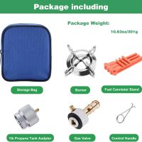 WADEO Portable Camping Stove Burner, Backpacking Stove with 1LB Propane Tank Adapter, Fuel Can Canister Stand and Carry Case, Portable Collapsible Propane Camping Burner for Outdoor Cooking - Image 2