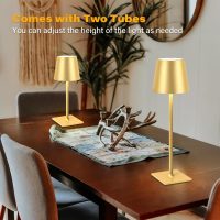 2 Pack Cordless Table Lamps, 3 Colors Stepless Dimming, 5000mAh Rechargeable Battery LED Desk Lamp for Bedroom/Couple Dinner/Desk/Cafe/Dining Room/Terrace - Image 5