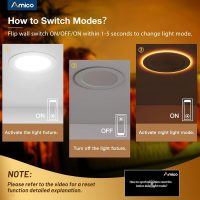 Amico 6 Pack 6 Inch 5CCT LED Recessed Ceiling Light with Night Light, 2700K/3000K/3500K/4000K/5000K Selectable Ultra-Thin Recessed Lighting, 12W=110W, 1100LM, Dimmable Canless Wafer Downlight ETL&FCC - Image 3