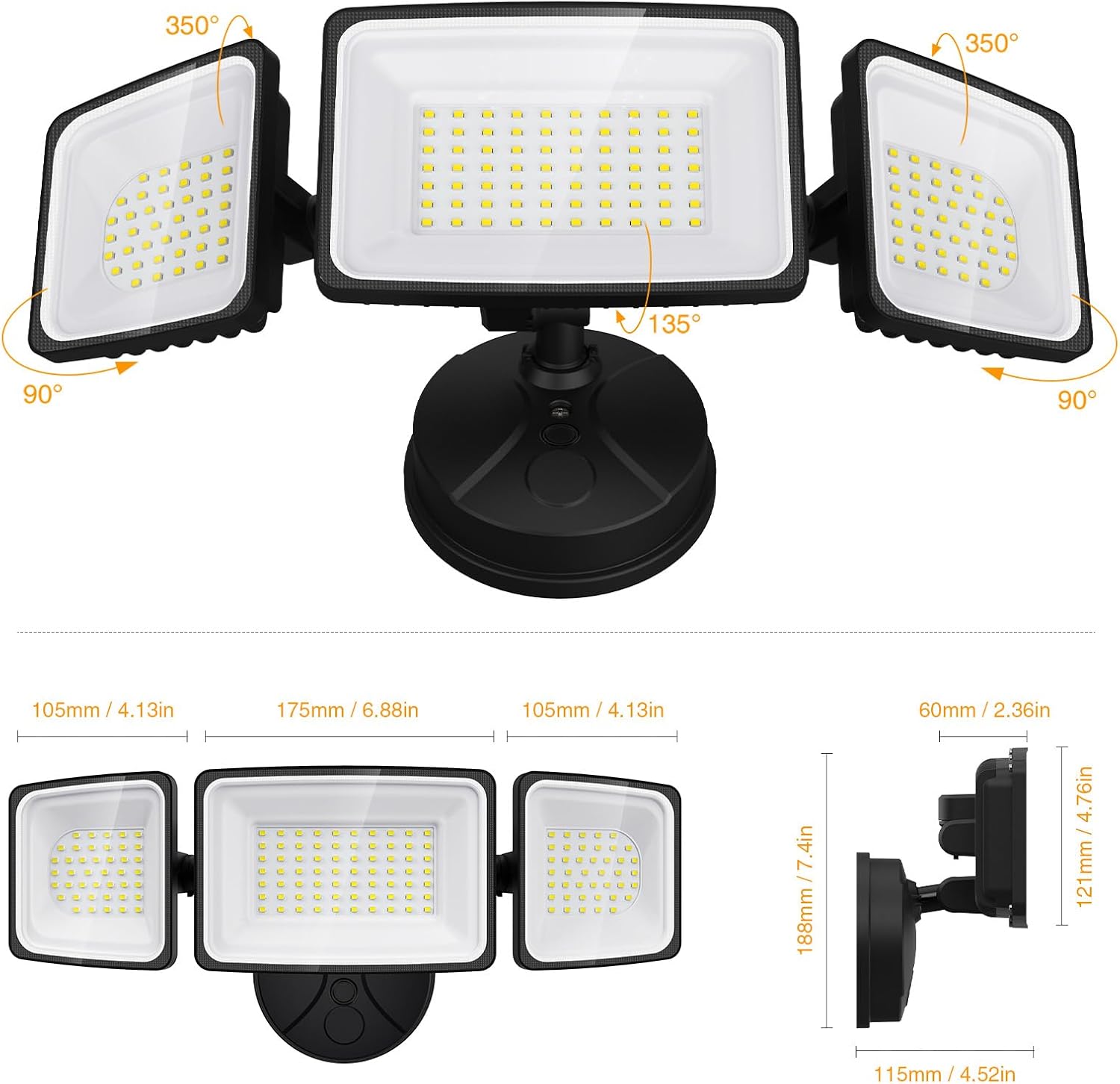 Onforu 130W LED Security Light, 13000LM Outdoor Indoor Flood Light Switch Controlled, IP65 Waterproof LED Exterior Floodlight, 6500K White Wall Mount Security Lighting for Entryway,Garage,Yard,Eave - Image 8