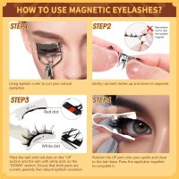 QUEWEL Magnetic Eyelashes 2 Pair Reusable Magnetic Eyelashes with Applicator No Glue Needed Eyelashes Cat Eye Natural Look Lash Clusters Kit Easy to Wear and Remove(A06) - Image 4