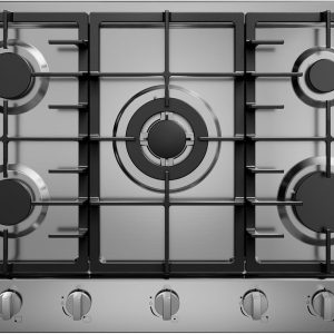 Gas Cooktop 30 inch with 5 Sealed Burners, Stainless Steel Built-in Stove Top, NG/LPG Convertible, Dishwasher Safe Cast Iron Grates, 38K BTU