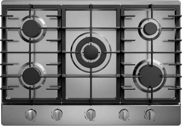 Gas Cooktop 30 inch with 5 Sealed Burners, Stainless Steel Built-in Stove Top, NG/LPG Convertible, Dishwasher Safe Cast Iron Grates, 38K BTU