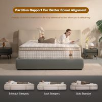 Queen Mattress,12 Inch Queen Size Mattresses in a Box,Memory Foam Hybrid Mattress ,with Individual Pocket Spring for Motion Isolation & Silent Sleep&Lumbar Support & Pressure Relief,Medium Firm - Image 5