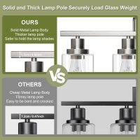 Unicozin Modern Bathroom Light Fixtures, 4 Light Vanity Lights Over Mirror, Brushed Nickel Wall Lamp with Clear Glass for Living Room Cabinet Bedroom Porch - Image 4