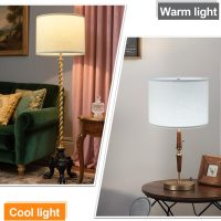 White Linen Lamp Shade Set of 2,Drum lamp shade for table lamps 13" Top x 13" Bottom x 10" High,Replacement Large Fabric Lampshade for Floor Lamps and Bedside Lamps, Easy Assembly Required - Image 2
