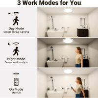 Rechargeable Ceiling Light No Wiring - Battery Operated Led Lights for Bedroom with Remote, Wireless Closet Lights Motion Sensor Night Light Indoor, Living Room Bathroom Home & Kitchen Decor Lighting - Image 9