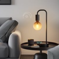 ONEWISH Industrial Table Lamp for Bedroom, Fully Dimmable Modern Bedside Lamps with 2700K Warm Light Bulb for Kids Reading, Minimalist Nightstand Lamps for Living Room, Office (Bulb Included) - Image 2