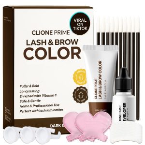 Korean Eye Brow Tint Kit - Eye Lash Tint Kit Brow Color for Eyebrows Lash Tint Dark Brown