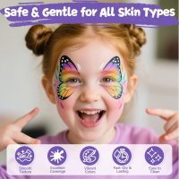 Face Painting Kit for Kids, 12 Colors Oil-Based Face Paint with 2 Brushes, Non-Toxic Halloween Makeup Kit, Professional Face Body Paint for Halloween, Parties, Carnival, School Events - Image 3