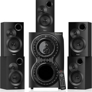 Bobtot Surround Sound Systems 1400 Watts Peak Power Home Theater Speakers - 12" Subwoofer Strong Bass 5.1 Wired Loud Stereo Audio System with Bluetooth HDMI ARC Optical Input for TV