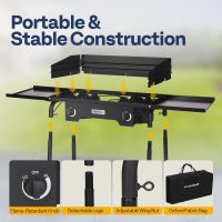 VIVOHOME 2 Burner Outdoor Propane Stove, Heavy Duty Gas Stove with 2 Side Panels and Windscreen, 150,000 BTU Camping Stove for Backyard Barbecues - Image 3