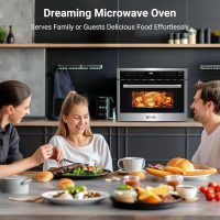 AAOBOSI 24 Inch Built in Microwave Convection Oven,1.6 Cu.Ft Wall Microwave Ovens Air Fryer Combos(upgraded), 1000Watt Power Sensor&Auto Cook, 12 Cooking Modes, Drop Down Door,Stainless Steel - Image 5