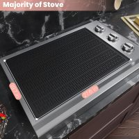Silicone Stove Mat, 28 x 20 inch StoveTop Cover Protector, Extra Large Dish Drying Mat for Kitchen, Glass Top Electric Stove Cooktop Cover, Heat Resistant Mat(Black) - Image 2