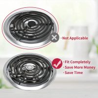 MP22YA Electric Stove Burner Element Replacement Set & W10290350 W10290353 4 Pack Silver Drip Pans - Perfectly Fit Whirlpool Electric Range Stove Top - Image 4