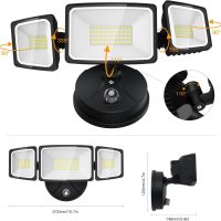 Onforu 55W LED Dusk to Dawn Flood Lights, 6000LM Black Exterior Security Outdoor Lighting,IP65 Waterproof Outdoor 3 Adjustable Heads Photocell Light Fixture,6500K Floodlight for Garage,Patio,Yard - Image 8