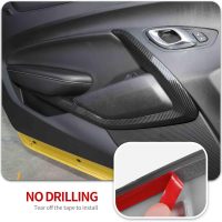 CheroCar Interior V Door Panel Trim Cover Frame Decoration Interior Accessories for Chevrolet Camaro 2016-2023,Carbon Fiber - Image 4