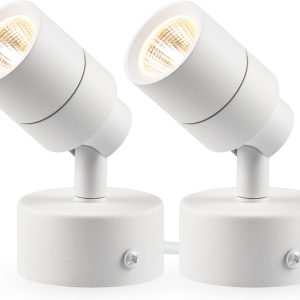 SUNVIE 2 Pack LED Up Lights for Indoor Use Uplight, Warm White Floor Spotlight Lamp, 120V Spot Lights for Uplighting Accent Lighting, 5.9 FT Cord with Foot Switch