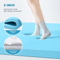 MASVIS King Size Dual Layer 4 Inch Memory Foam Mattress Topper, 2 Inch Gel Memory Foam and 2 Inch Cooling Pillow Top Mattress Pad Cover for Back Pain, Medium Support - Image 4