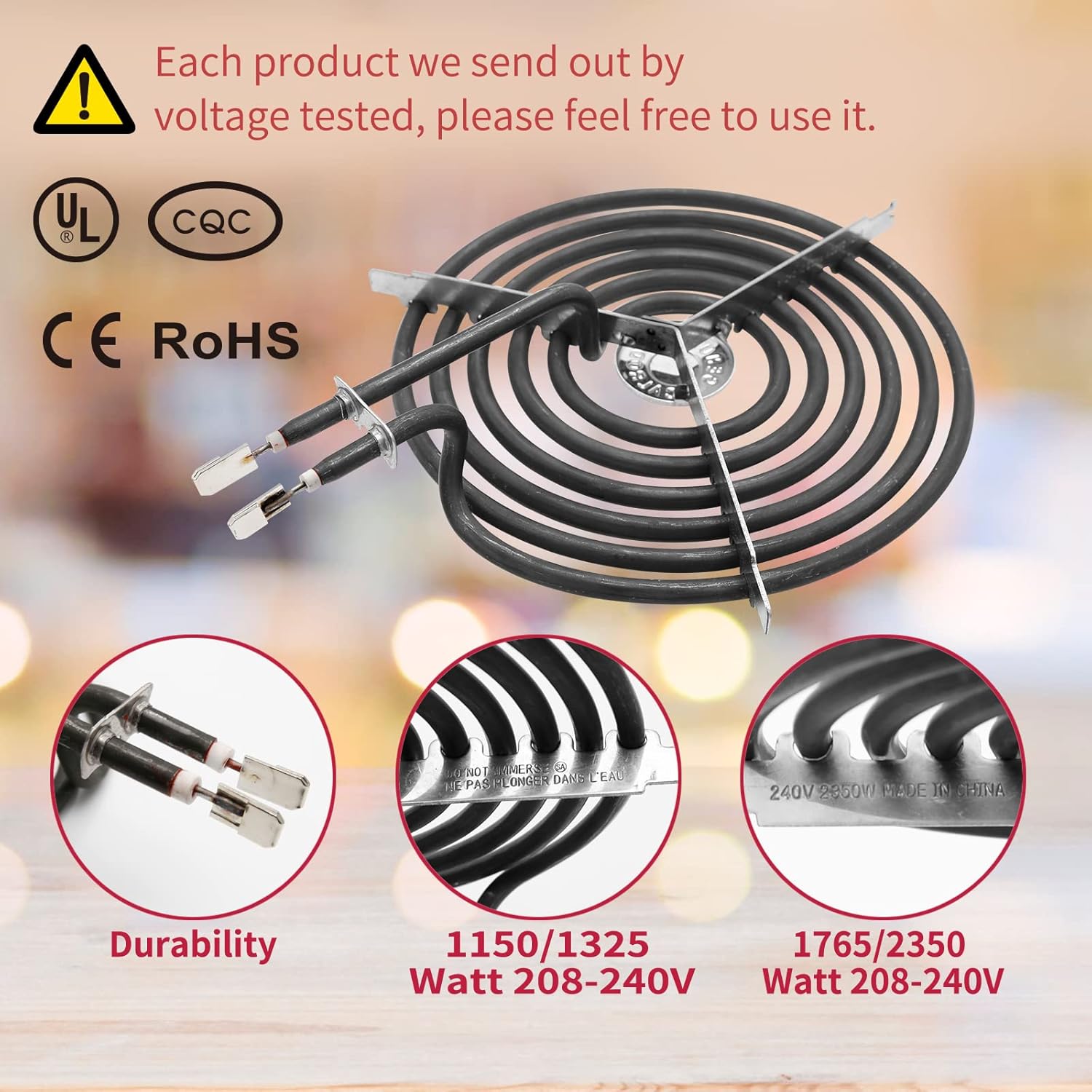 MP22YA Electric Stove Burner Element Replacement Set & W10290350 W10290353 4 Pack Silver Drip Pans - Perfectly Fit Whirlpool Electric Range Stove Top - Image 6