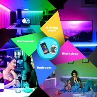 AILBTON Led Strip Lights,60ft Music Sync Color Changing, Built-in Mic,Bluetooth App Control LED Tape Lights with Remote,5050 RGB Rope Light Strips - Image 3