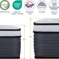 12'' Queen Mattress, Queen Size Mattress in a Box, Modern New Diamond Innerspring Hybrid and Cooling Gel Memory Foam Mattresses, Pressure Relief & Motion Isolation, RV Medium Firm Matress (12'') - Image 2