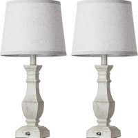 ROTTOGOON Dimmable Table Lamps Set of 2, Rustic Farmhouse Table Lamps for Living Room Bedroom, Bedside Desk Lamps for End Tables, Touch Lamps for Nightstand, 9W Bulbs Included, 22", Antique White - Image 8