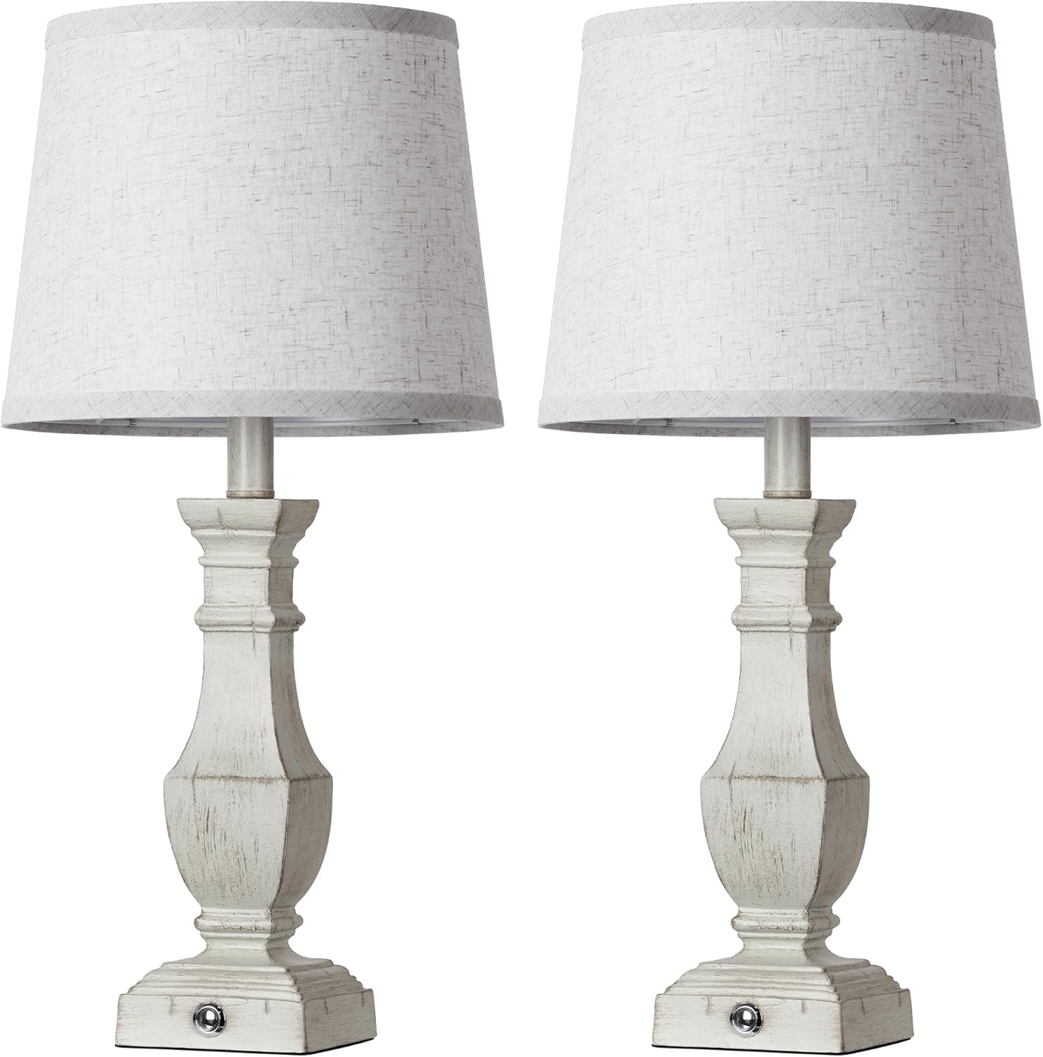 ROTTOGOON Dimmable Table Lamps Set of 2, Rustic Farmhouse Table Lamps for Living Room Bedroom, Bedside Desk Lamps for End Tables, Touch Lamps for Nightstand, 9W Bulbs Included, 22", Antique White - Image 8