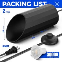 Barrina Uplighting Indoor Spotlight, 2 in 1 Detachable Up Lights Indoor Floor Can Light with 3000K GU10 Bulb, LED Spot Lights for Plant Picture Home, 6.56FT Plug Cord & Foot Switch,2 Packs - Image 9
