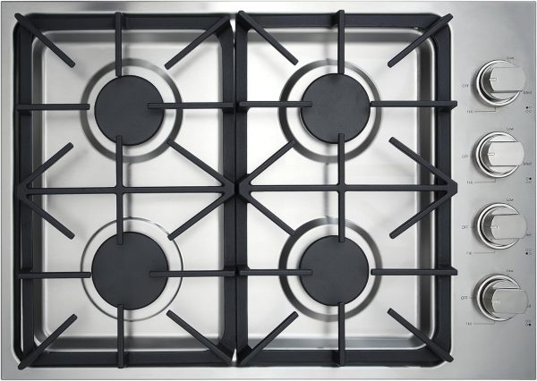 CT Copper Tailor Gas Cooktop 30 Inch With Four Sealed Burners, NG/LPG Convertible,Max 18000BTU, in Stainless Steel