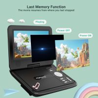 9.5" Portable DVD Player for Kids and Car with 7.5" Swivel Screen, 4-6 Hour Working Time, Car DVD Player with Dual Speakers, Remote Control, Support Sync TV, Region Free USB/SD/AV- Black - Image 5
