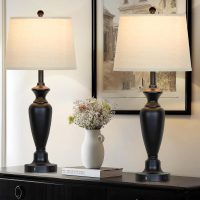 30" Tall Table Lamps Set of 2, Touch Control Bedside Lamp with USB A+C Ports and AC Outlet, 3-Way Dimmable Modern Metal Nightstand Lamp for Bedroom Living Room, 2 LED Bulbs Included, Black - Image 6